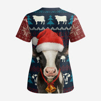 Lovely Cow Christmas Scrub Top Xmas Holiday Patterns - Wonder Print Shop