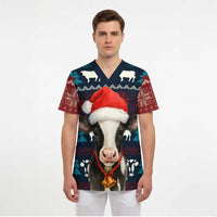 Lovely Cow Christmas Scrub Top Xmas Holiday Patterns - Wonder Print Shop
