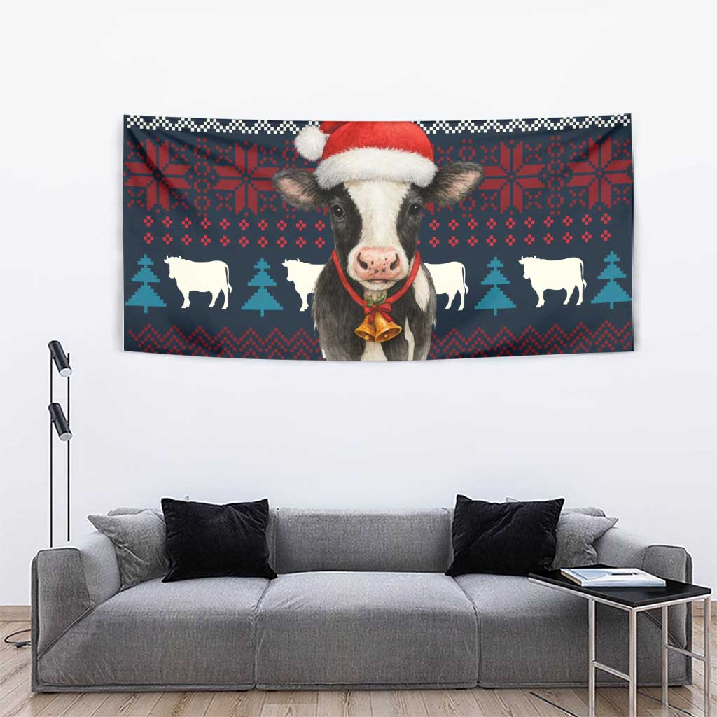 Lovely Cow Christmas Tapestry Xmas Holiday Patterns - Wonder Print Shop