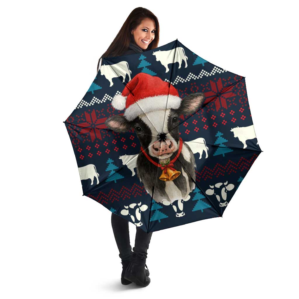 Lovely Cow Christmas Umbrella Xmas Holiday Patterns - Wonder Print Shop