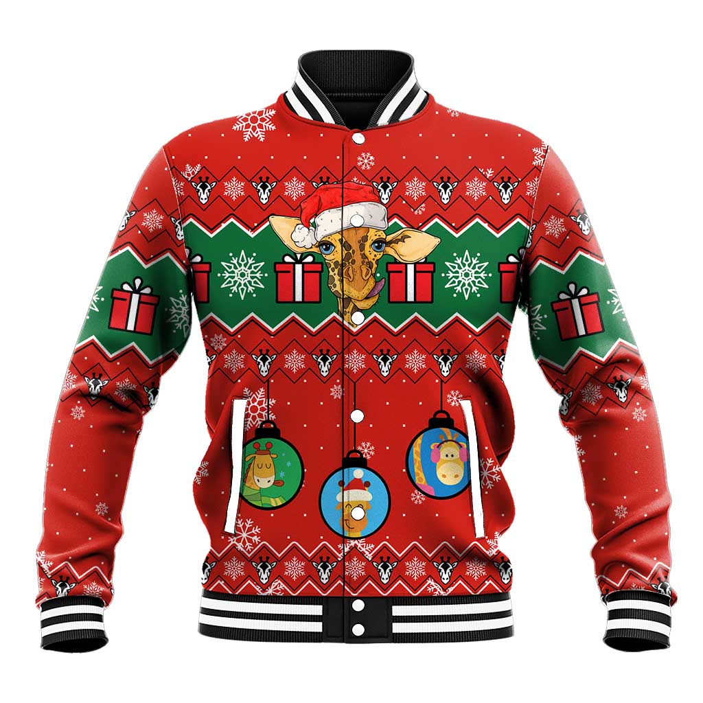 Lovely Giraffe Christmas Baseball Jacket Xmas Holiday Patterns - Wonder Print Shop