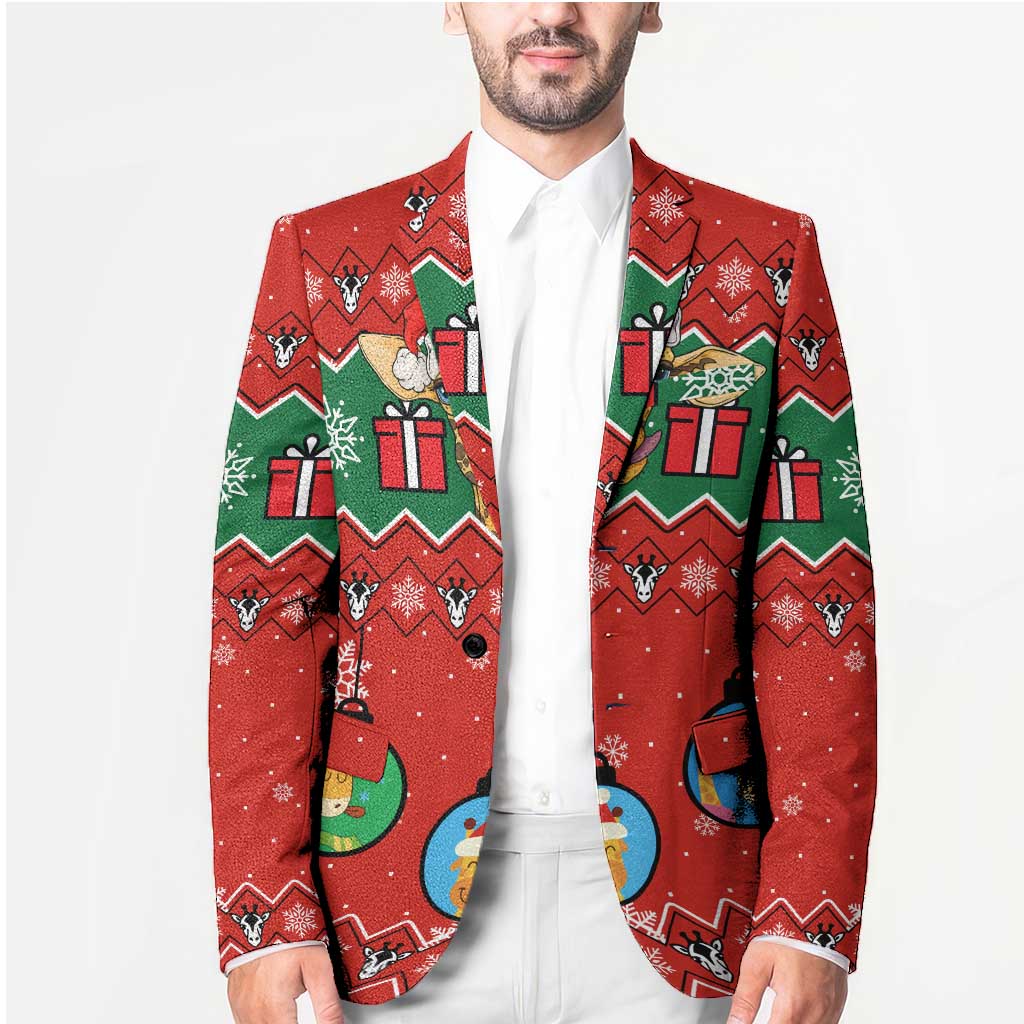 Lovely Giraffe Christmas Blazer Xmas Holiday Patterns - Wonder Print Shop