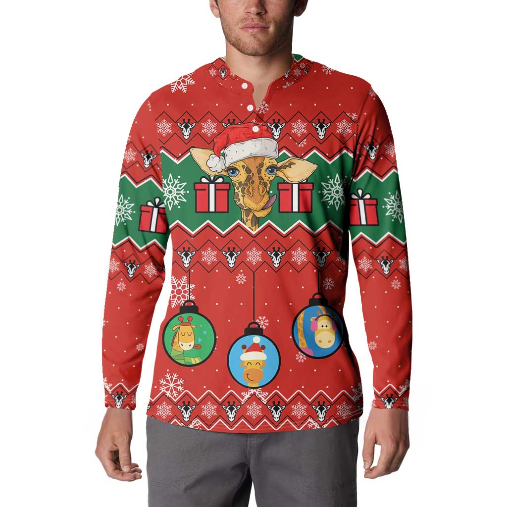 Lovely Giraffe Christmas Button Sweatshirt Xmas Holiday Patterns - Wonder Print Shop