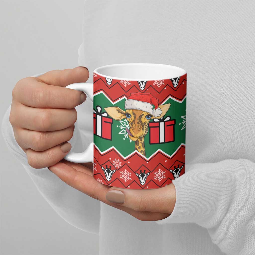 Lovely Giraffe Christmas Ceramic Mug Xmas Holiday Patterns - Wonder Print Shop