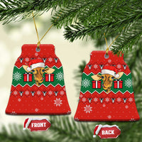 Lovely Giraffe Christmas Ceramic Ornament Xmas Holiday Patterns - Wonder Print Shop