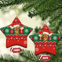 Lovely Giraffe Christmas Ceramic Ornament Xmas Holiday Patterns - Wonder Print Shop