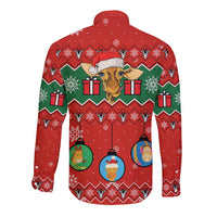 Lovely Giraffe Christmas Long Sleeve Button Shirt Xmas Holiday Patterns - Wonder Print Shop