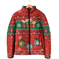 Lovely Giraffe Christmas Padded Jacket Xmas Holiday Patterns - Wonder Print Shop