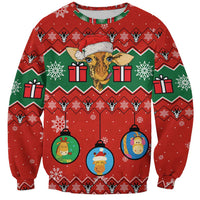 Lovely Giraffe Christmas Sweatshirt Xmas Holiday Patterns - Wonder Print Shop