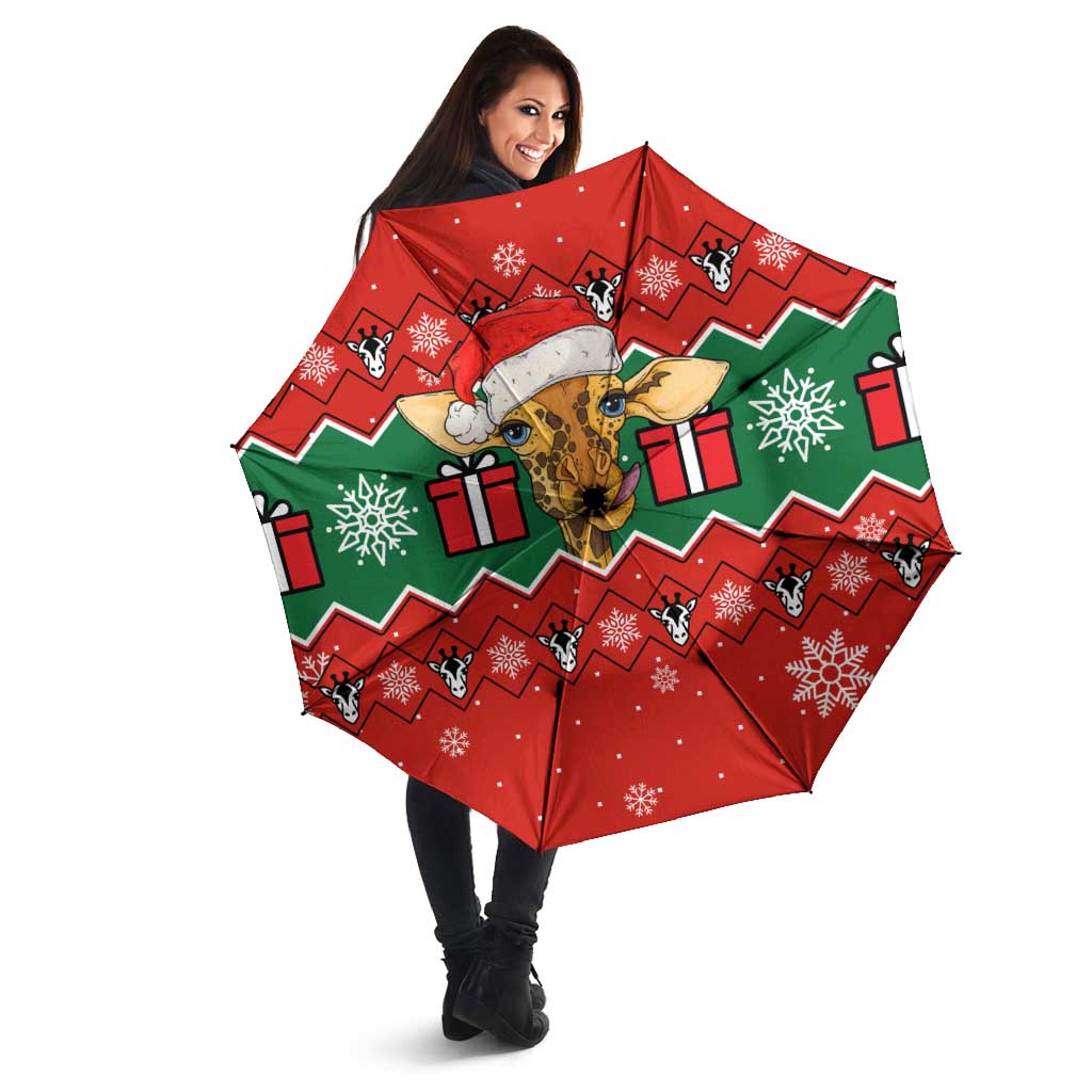 Lovely Giraffe Christmas Umbrella Xmas Holiday Patterns - Wonder Print Shop