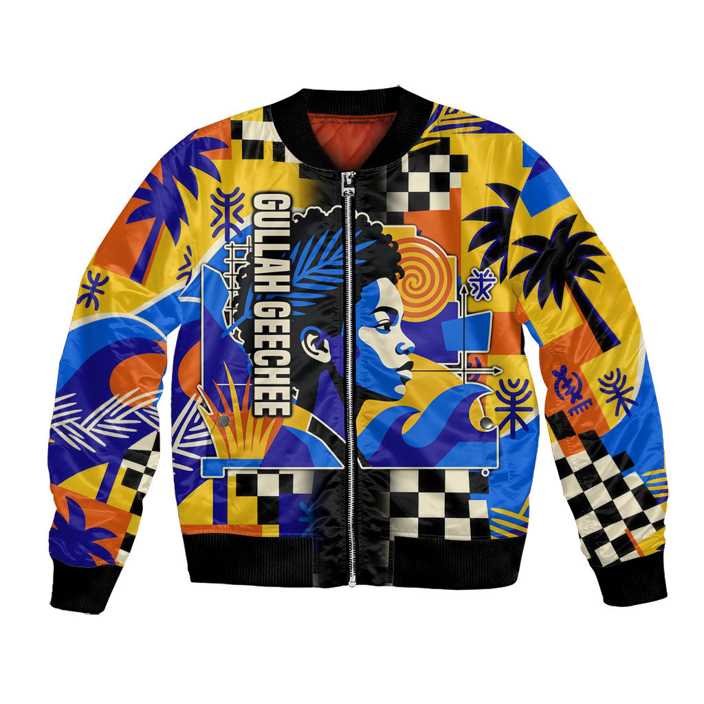 Gullah Geechee African American Bomber Jacket Black History Vibrant Abstract Coastal
