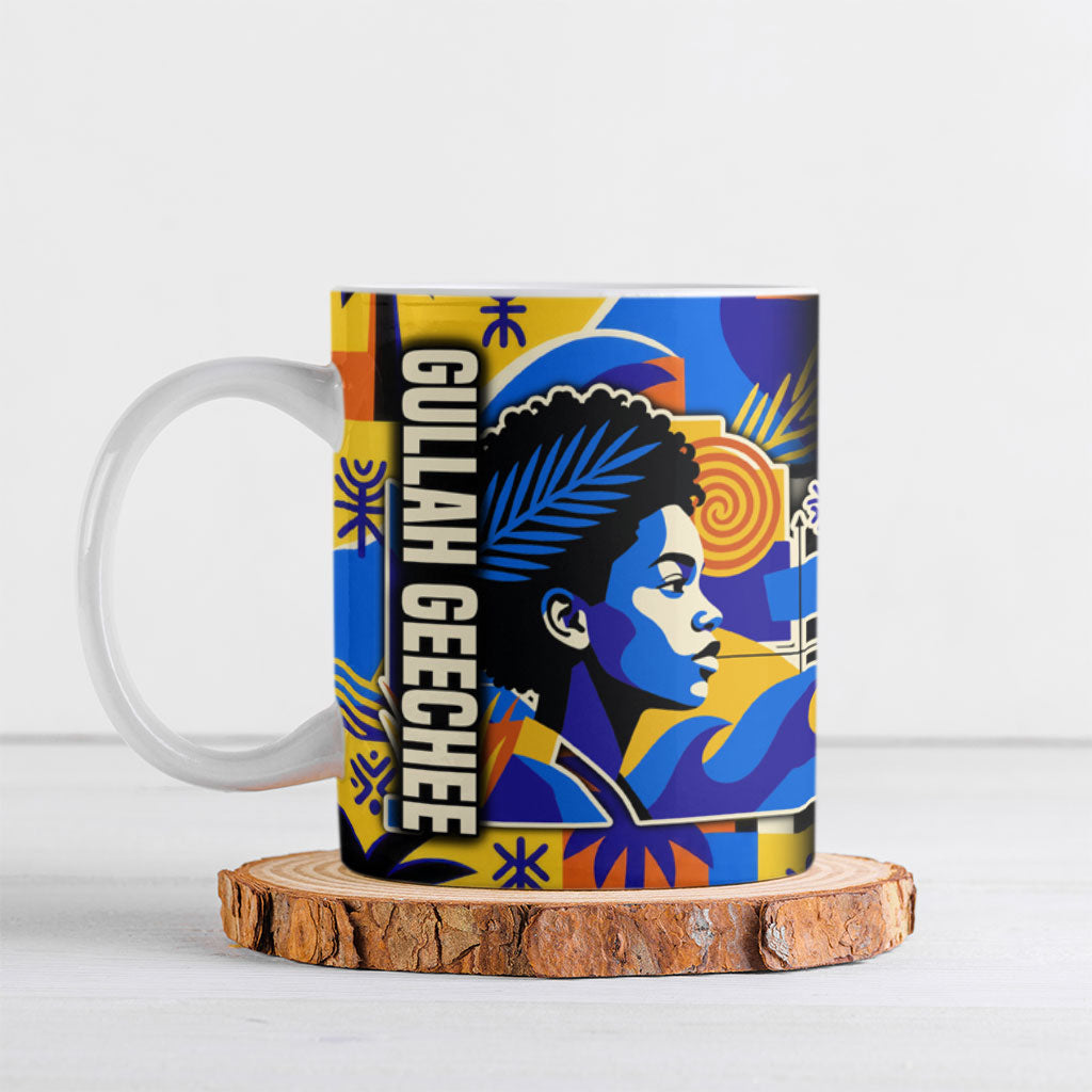 Gullah Geechee African American Ceramic Mug Black History Vibrant Abstract Coastal