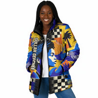 Gullah Geechee African American Padded Jacket Black History Vibrant Abstract Coastal