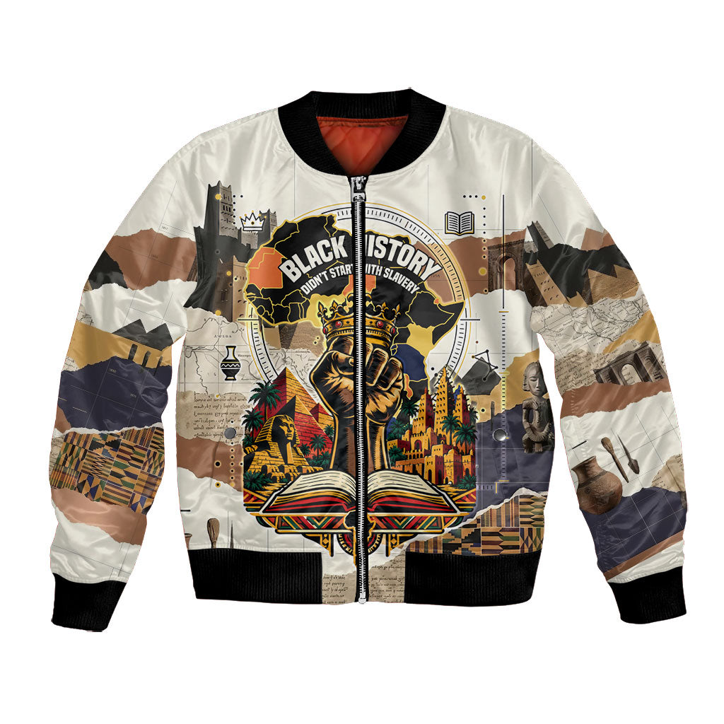 Black History Didn't Start With Slavery Bomber Jacket African Heritage Ancient Egypt Civilizations