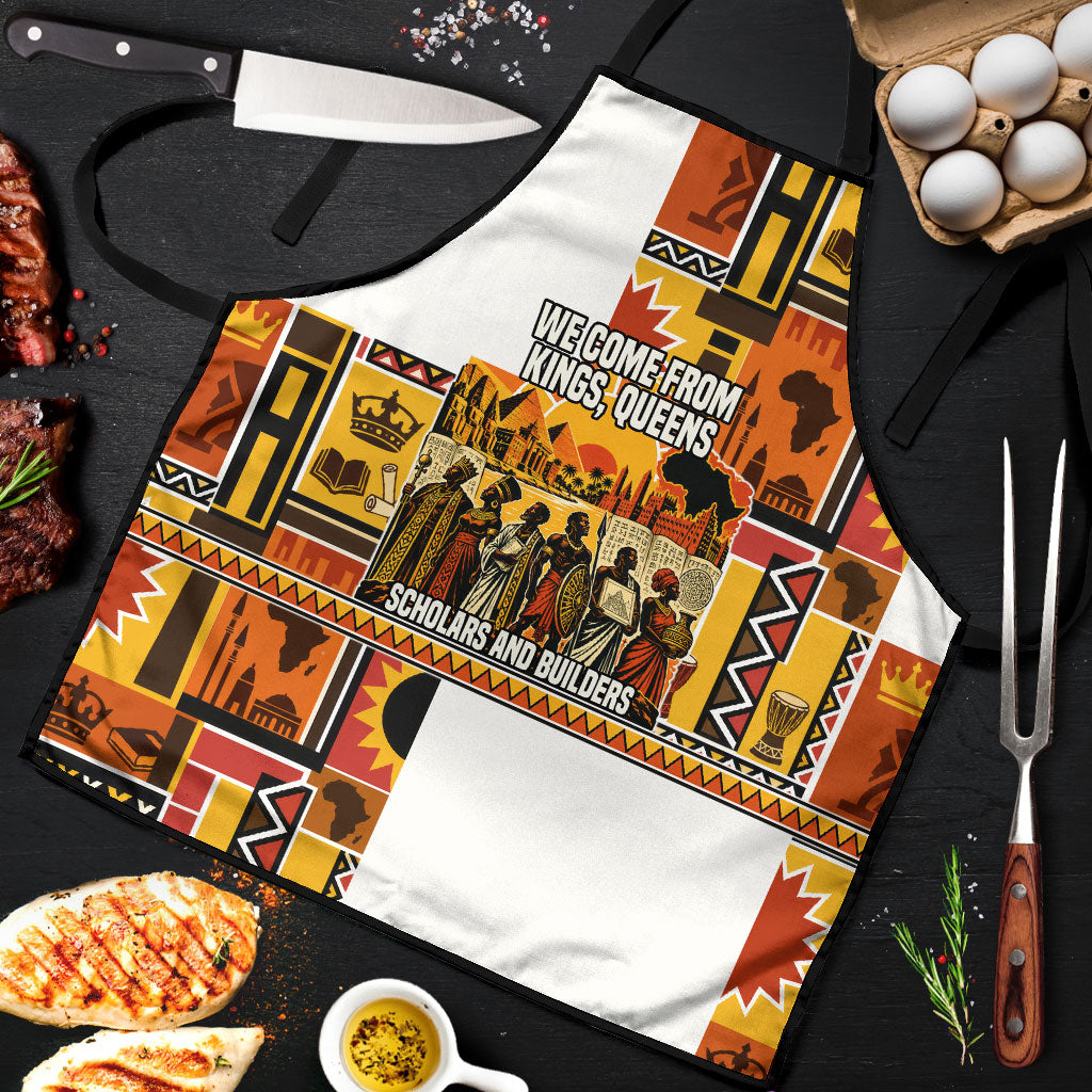 Black History Didn't Start With Slavery Apron Pan African Ancient Kings Queens