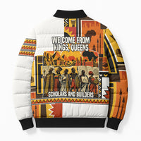 Black History Didn't Start With Slavery Bomber Puffer Jacket Pan African Ancient Kings Queens