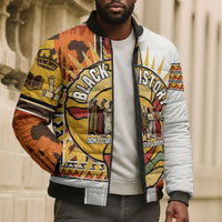 Black History Didn't Start With Slavery Bomber Puffer Jacket Pan African Ancient Kings Queens