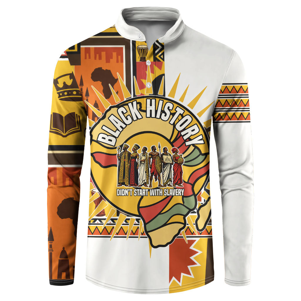 Black History Didn't Start With Slavery Button Sweatshirt Pan African Ancient Kings Queens