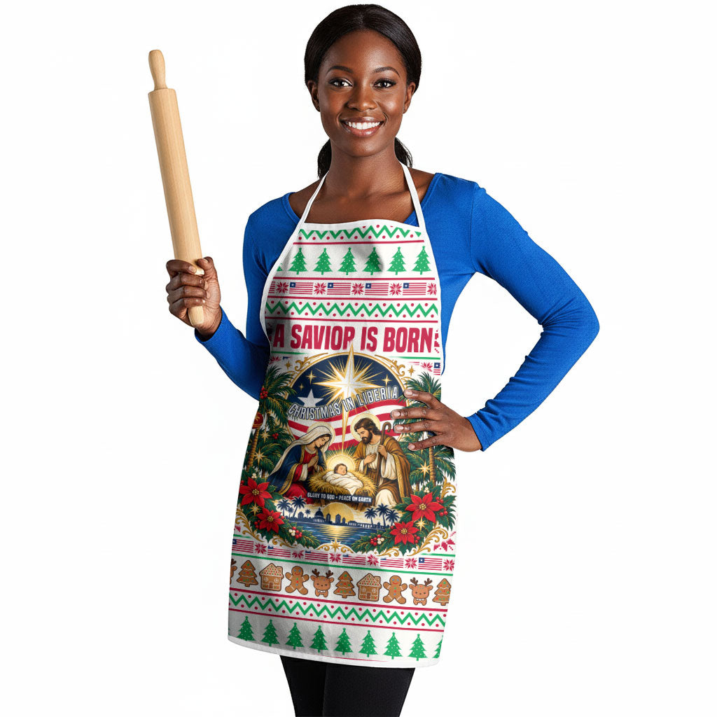 Liberia Jesus Christmas Apron Vintage Patriotic Religious