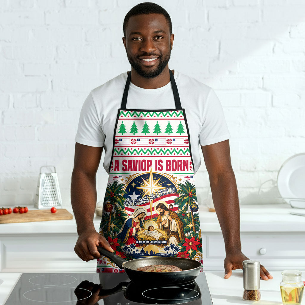 Liberia Jesus Christmas Apron Vintage Patriotic Religious