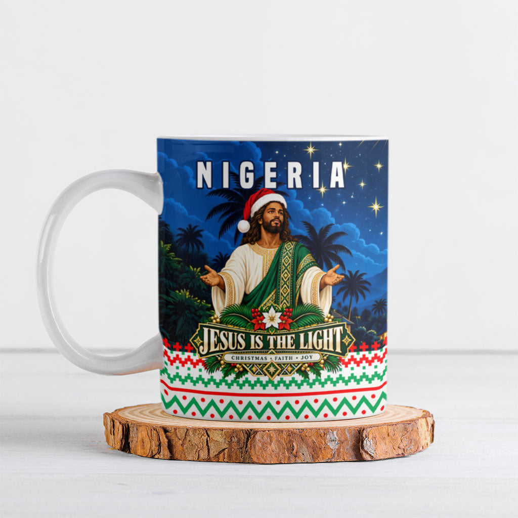 Nigeria Jesus Christmas Faith Light Ceramic Mug Nigerian Flag Christmas Nativity Scene