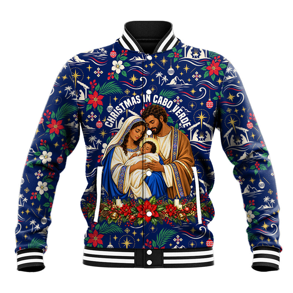 Cape Verde Jesus Christmas Baseball Jacket Cabo Verde Island Nativity Scene