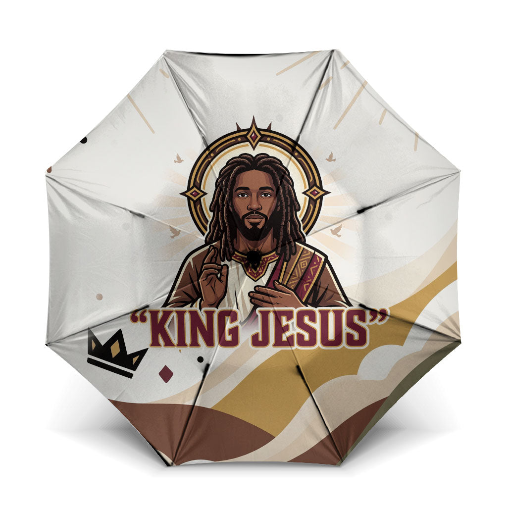 King Jesus African Black Christ Umbrella Religious Christian Faith Holy Cross Dove Spiritual