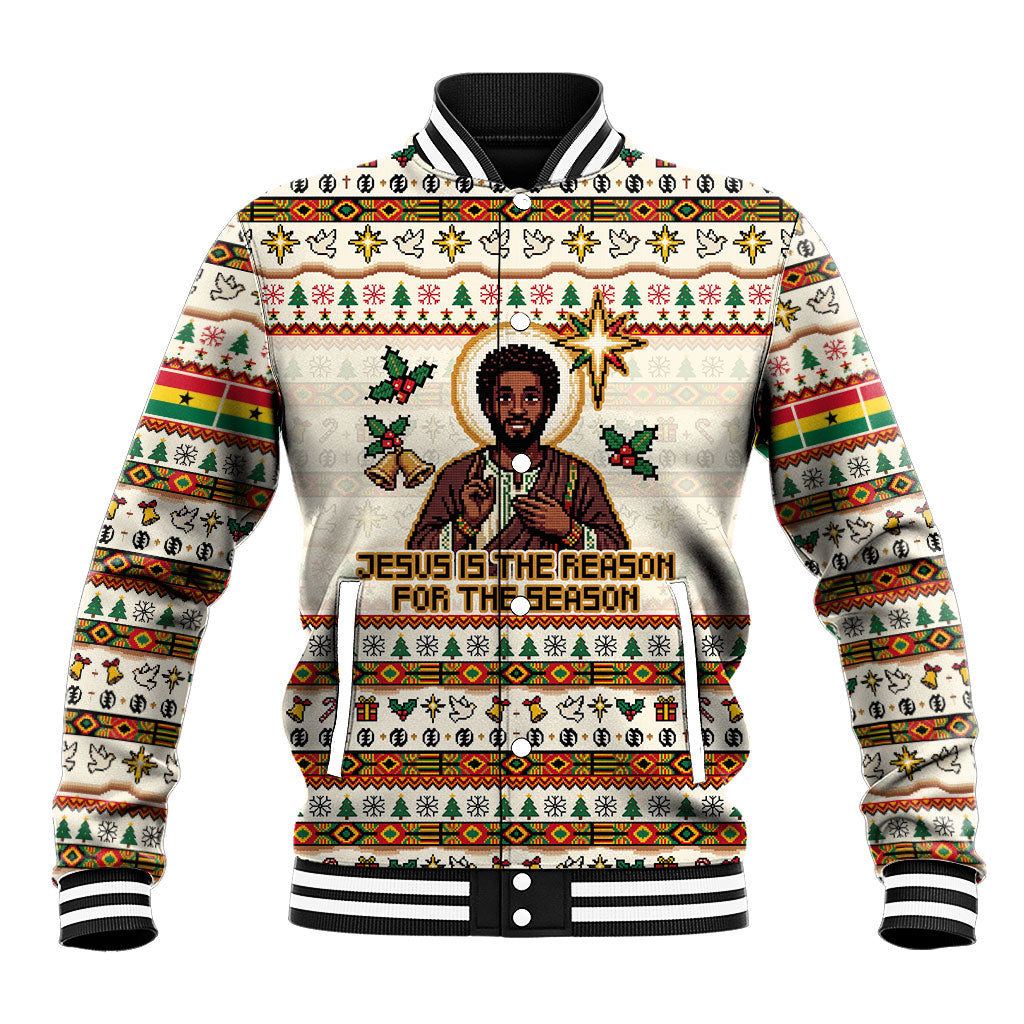 Ghana Jesus Christmas Baseball Jacket Ghana Coat Of Arms Jesus Christ Art