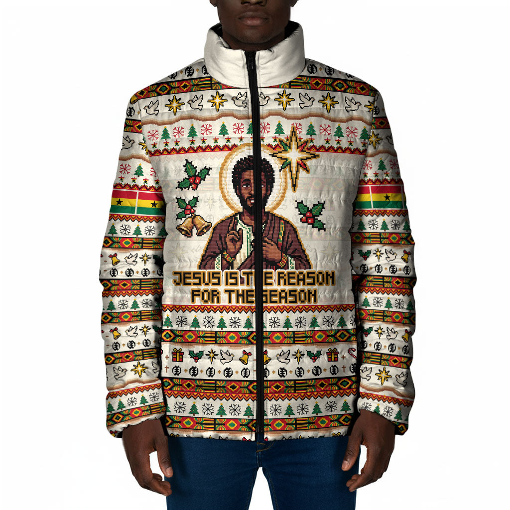 Ghana Jesus Christmas Padded Jacket Ghana Coat Of Arms Jesus Christ Art