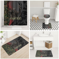 Personalized Death Stalks Bowhunting Deer Skull Bathroom Set Grim Reaper Bow Hunter Camo Crossfire Target Art