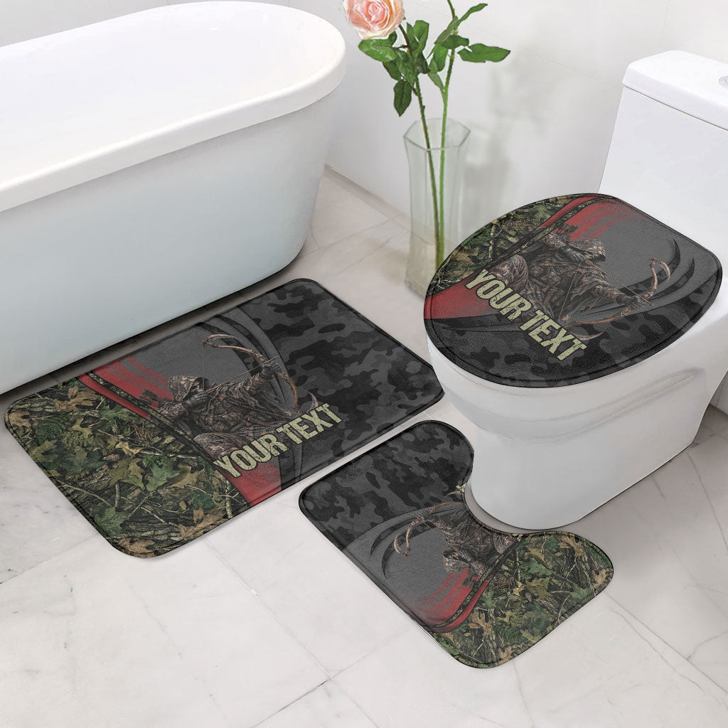 Personalized Death Stalks Bowhunting Deer Skull Bathroom Set Grim Reaper Bow Hunter Camo Crossfire Target Art