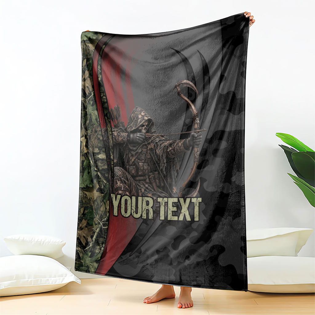 Personalized Death Stalks Bowhunting Deer Skull Blanket Grim Reaper Bow Hunter Camo Crossfire Target Art