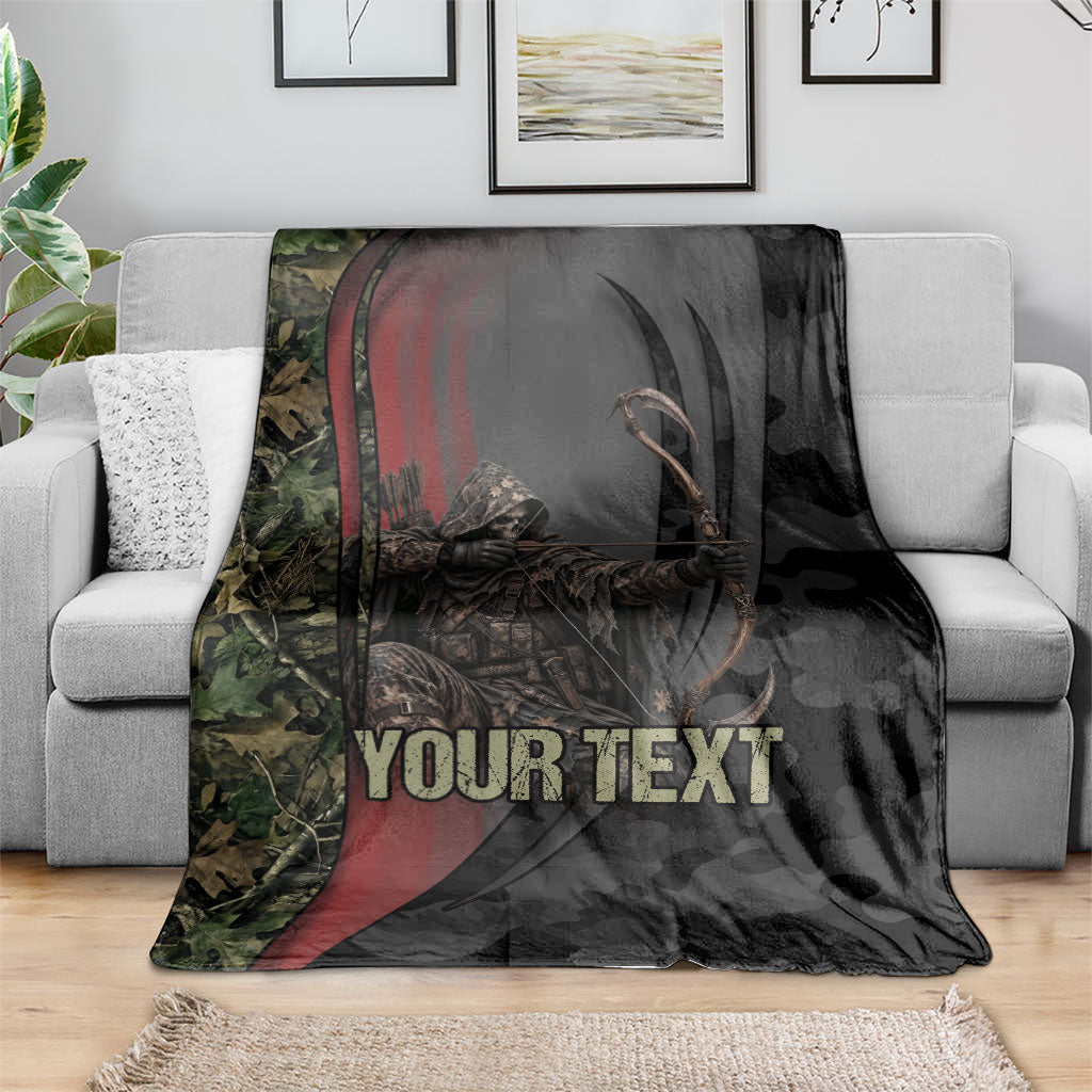 Personalized Death Stalks Bowhunting Deer Skull Blanket Grim Reaper Bow Hunter Camo Crossfire Target Art
