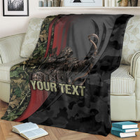 Personalized Death Stalks Bowhunting Deer Skull Blanket Grim Reaper Bow Hunter Camo Crossfire Target Art