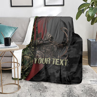 Personalized Death Stalks Bowhunting Deer Skull Blanket Grim Reaper Bow Hunter Camo Crossfire Target Art