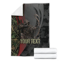 Personalized Death Stalks Bowhunting Deer Skull Blanket Grim Reaper Bow Hunter Camo Crossfire Target Art