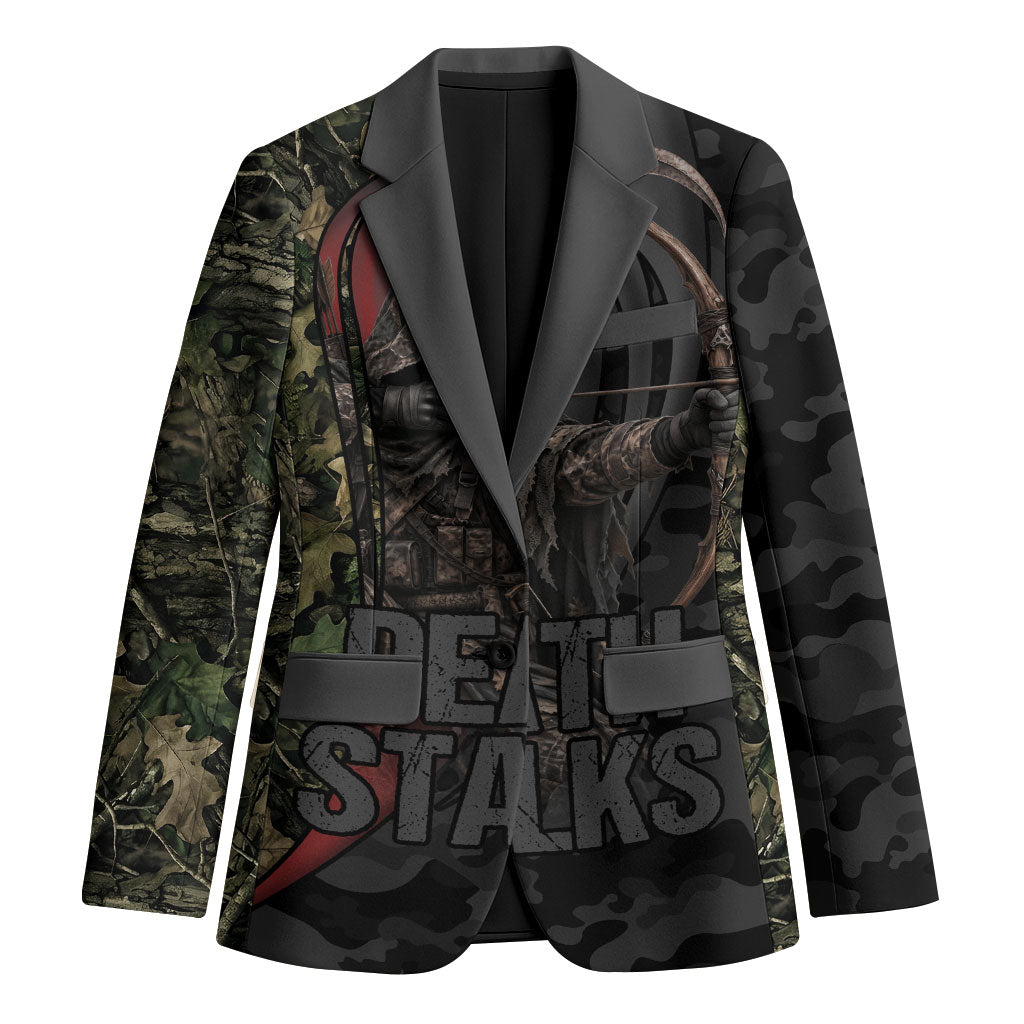 Personalized Death Stalks Bowhunting Deer Skull Blazer Grim Reaper Bow Hunter Camo Crossfire Target Art