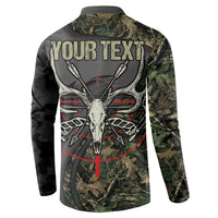Personalized Death Stalks Bowhunting Deer Skull Button Sweatshirt Grim Reaper Bow Hunter Camo Crossfire Target Art