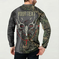 Personalized Death Stalks Bowhunting Deer Skull Button Sweatshirt Grim Reaper Bow Hunter Camo Crossfire Target Art