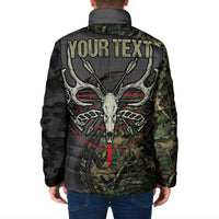 Personalized Death Stalks Bowhunting Deer Skull Padded Jacket Grim Reaper Bow Hunter Camo Crossfire Target Art