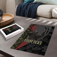Personalized Death Stalks Bowhunting Deer Skull Puzzle Grim Reaper Bow Hunter Camo Crossfire Target Art