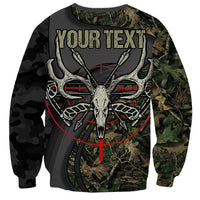 Personalized Death Stalks Bowhunting Deer Skull Sweatshirt Grim Reaper Bow Hunter Camo Crossfire Target Art