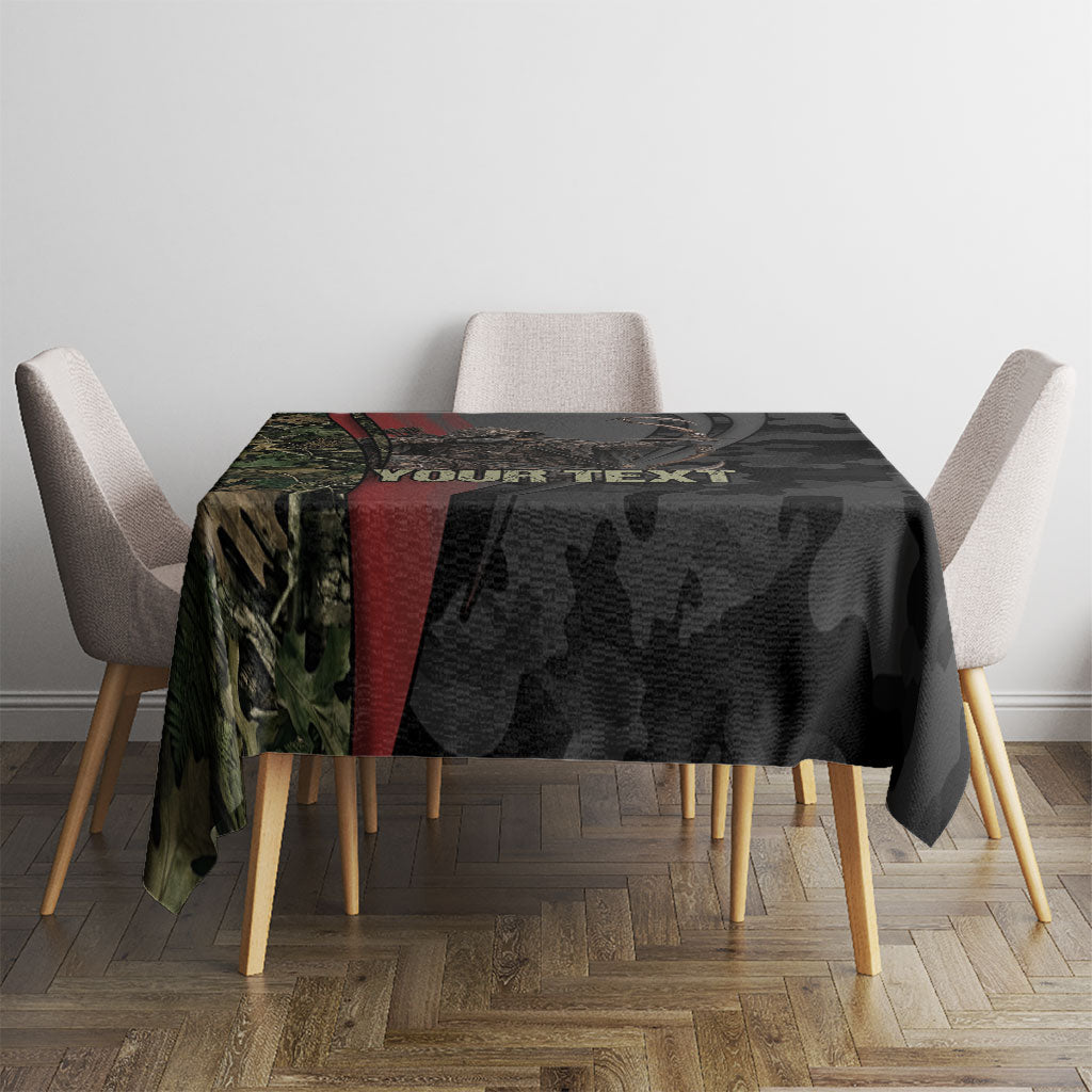 Personalized Death Stalks Bowhunting Deer Skull Tablecloth Grim Reaper Bow Hunter Camo Crossfire Target Art