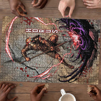 Horus Behdety Warrior Puzzle with Falcon Mask and Spear Ancient Egyptian Combat