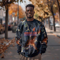 Heru-Ur Sweatshirt Flaming Wings and Sword Ancient Egyptian Warrior