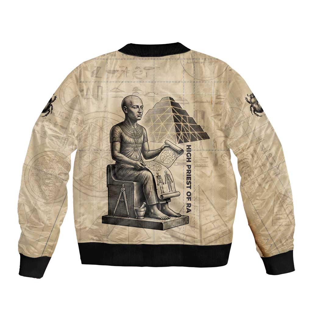 Imhotep Bomber Jacket Pyramid Blueprints Ancient Egyptian Architecture and Priest