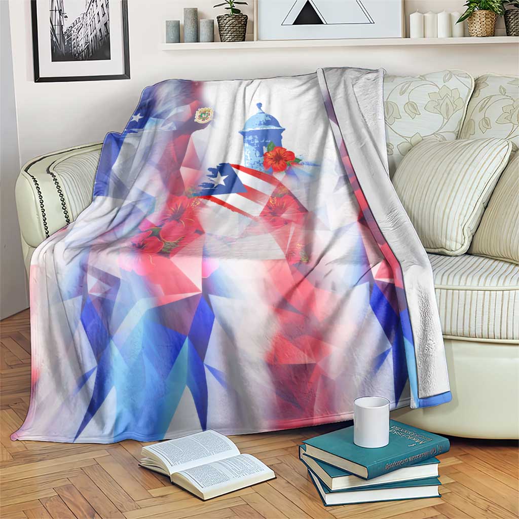 Puerto Rico Blanket with Coqui Frog, Hibiscus Flowers, and Flag Landmark Design - Wonder Print Shop