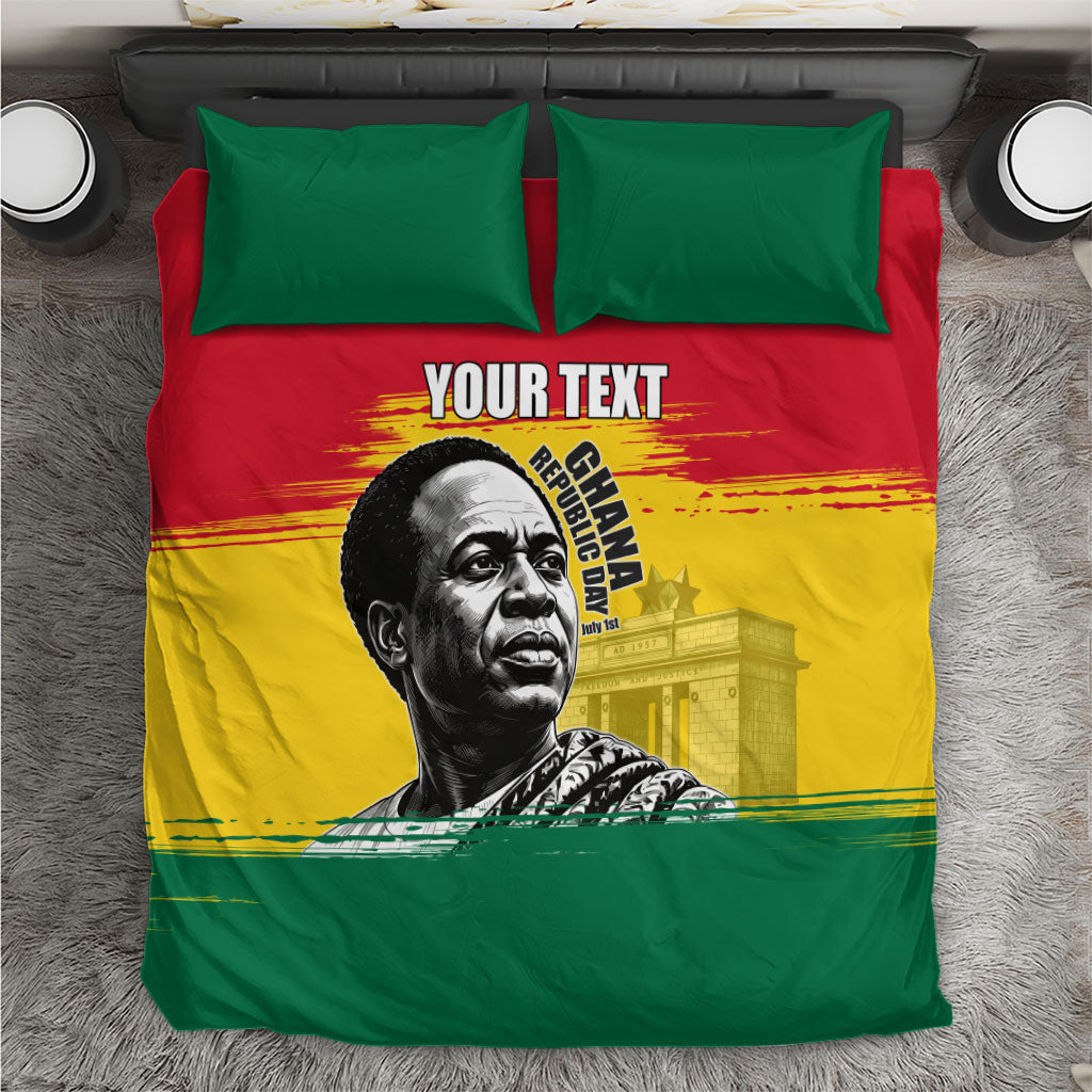 Personalized Ghana Republic Day Bedding Set Kwame Nkrumah Vintage Portrait Art - July 1st Theme