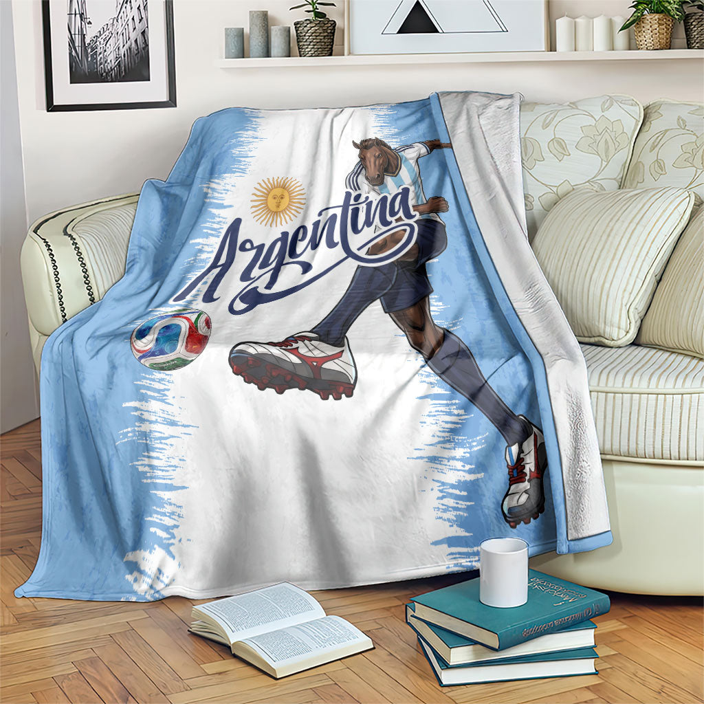 Argentina Football La Seleccion Blanket Argentinian Horse Soccer Mascot Patriotic Grunge