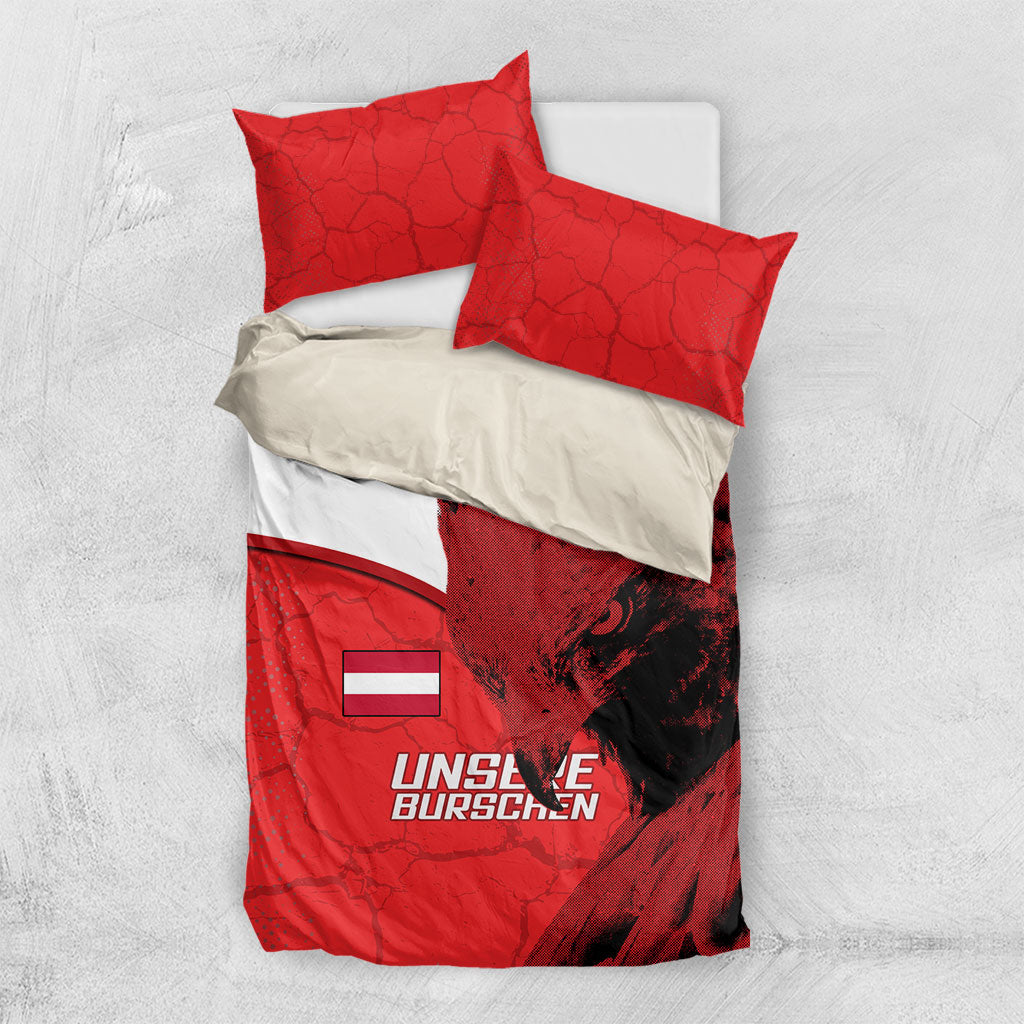 Austria Football Bedding Set Unsere Burschen Eagle Mascot